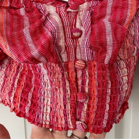 Ale by Alessandra Red, Orange, White Cropped Off The Shoulder Paulita Top - Picture 8 of 12